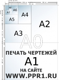 Печать чертежей формата А0, А1, А2, А3, A4 на сайте http://www.ppr1.ru/